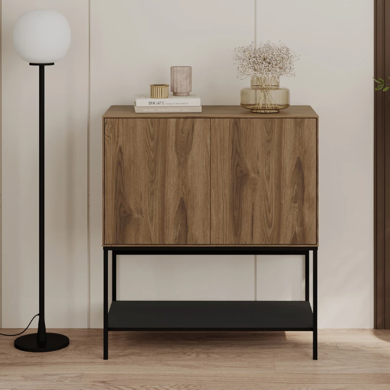 Μπουφές Amira χρώμα καρυδί Ud - black wood 80x40x90εκ.