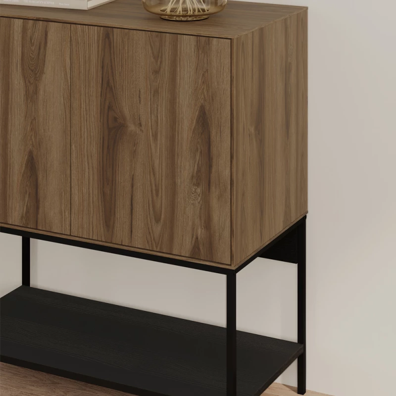 Μπουφές Amira χρώμα καρυδί Ud - black wood 80x40x90εκ.