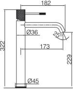 Μπαταρία Νιπτήρος IMEX GENOVA BDG053-3NG Μαύρο Ματ