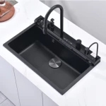 Ένθετος Νεροχύτης AQUARIS BG8276 BLACK + Μπαταρία Κουζίνας 7567131MB BLACK