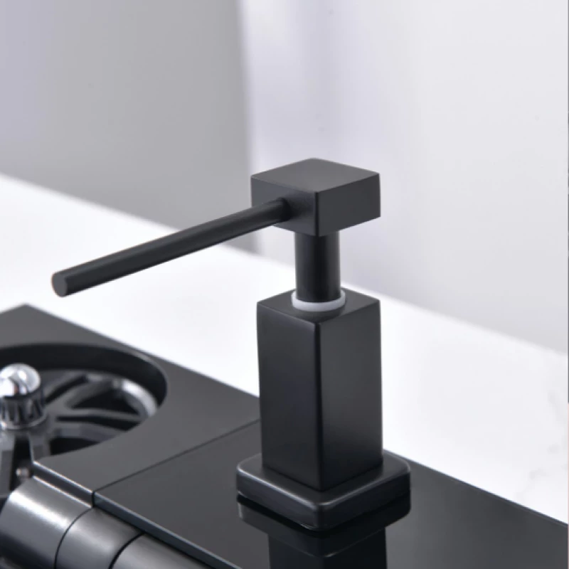 Ένθετος Νεροχύτης AQUARIS BG8276 BLACK + Μπαταρία Κουζίνας 7567131MB BLACK