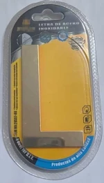 Αυτοκόλλητη μεταλλική πινακίδα γράμμα L - 8cm - Σετ 12 τεμάχια - 204353