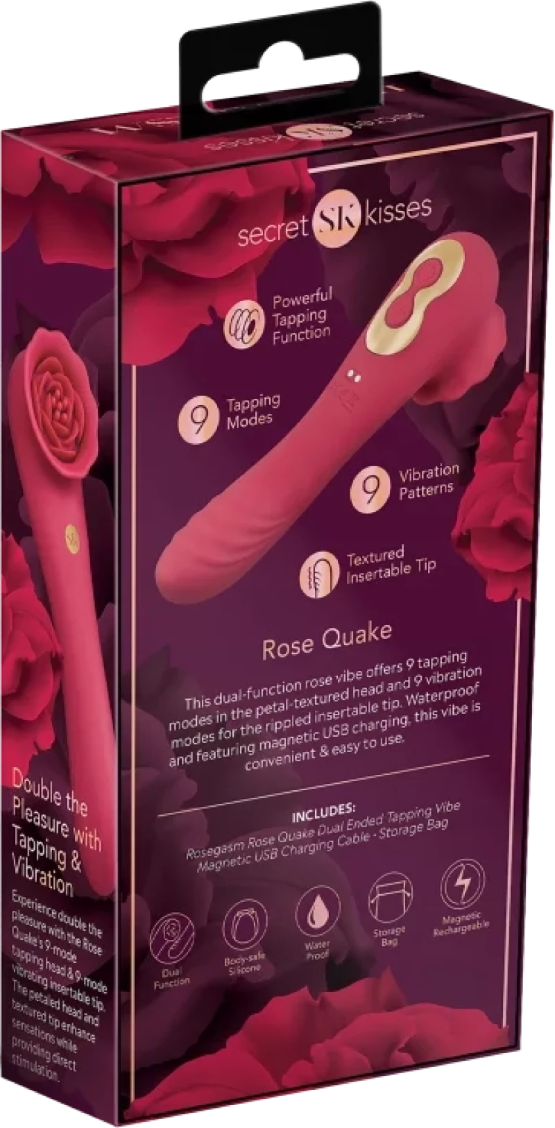 Rosegasm Rose Quake - Δονούμενος Διεγέρτης Διπλής Λειτουργίας - Ροζ
