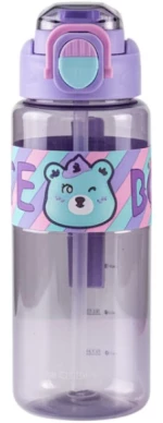 Παιδικό παγούρι πλαστικό με καλαμάκι - 750ml - 413258 - Purple