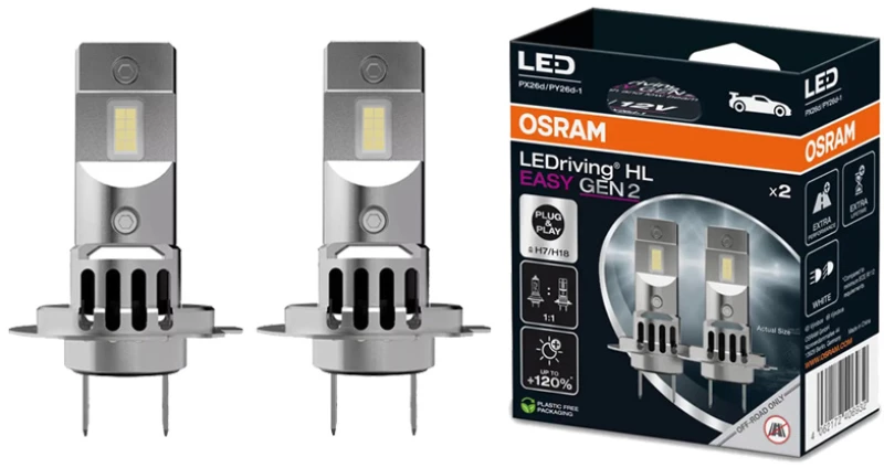 LED Bulb 2 pcs H7 12V 16W PX26D
