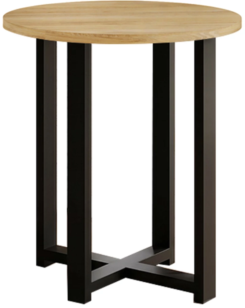 Τραπεζάκι βοηθητικό Mesa Megapap χρώμα sapphire oak Ø45x50εκ.