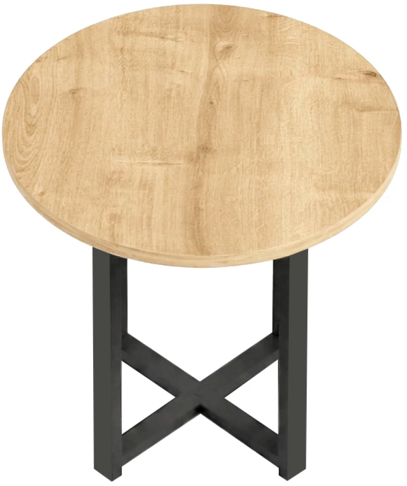 Τραπεζάκι βοηθητικό Mesa Megapap χρώμα sapphire oak Ø45x50εκ.