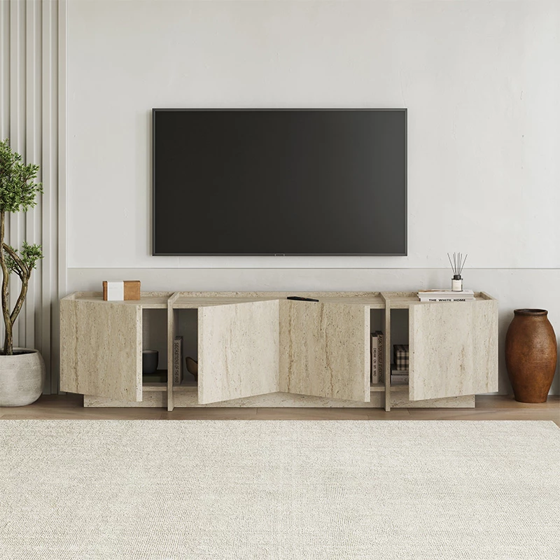 Έπιπλο τηλεόρασης Lowen Megapap χρώμα travertine 180x35x46,2εκ.