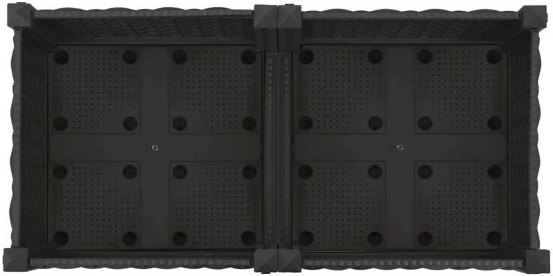vidaXL Κήπος Γλαστράκι με Ροδάκια Μαύρο 80 x 40 x 29 εκ PP