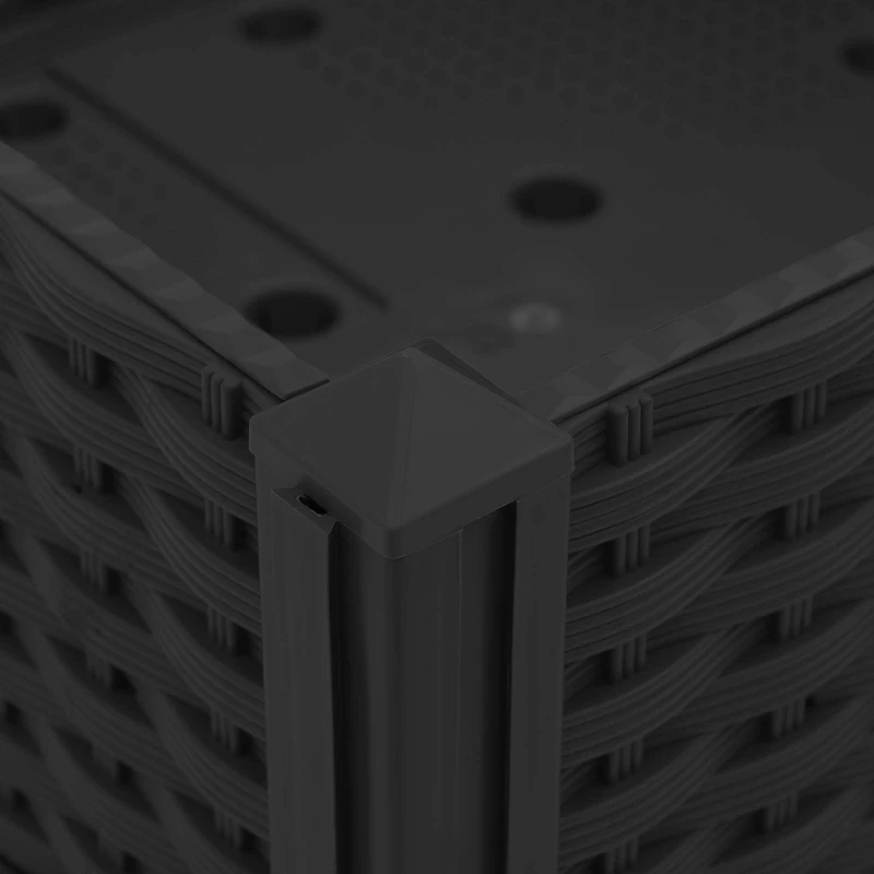 vidaXL Κήπος Γλαστράκι με Ροδάκια Μαύρο 80 x 40 x 29 εκ PP
