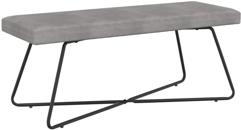vidaXL παγκάκι Ανοιχτό γκρι 110 x 40 x 45 cm Βελούδο