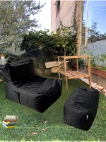 Stewehome πουφ αχλάδι και υποπόδιο 35x75x70 cm