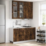 vidaXL Μονάδα κουζίνας PORTO 4 pcs Καπνισμένο Ξύλο Δρυός