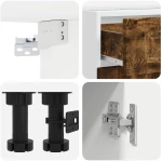 vidaXL Μονάδα κουζίνας PORTO 4 pcs Καπνισμένο Ξύλο Δρυός