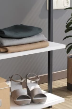 Stewehome Επιδαπέδιος κρεμάστρα ρούχων με ράφι από ξύλο πεύκου μοντέρνο 89x157x157 cm