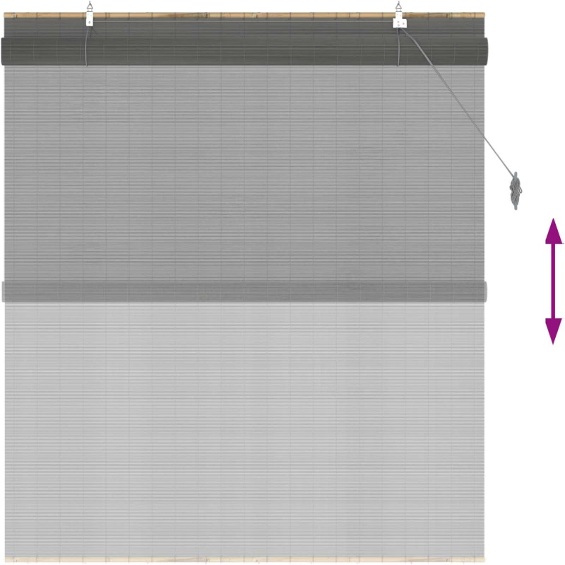 vidaXL Ρόλερ (στόρι) Γκρι 130 x 160 εκ Μπαμπού