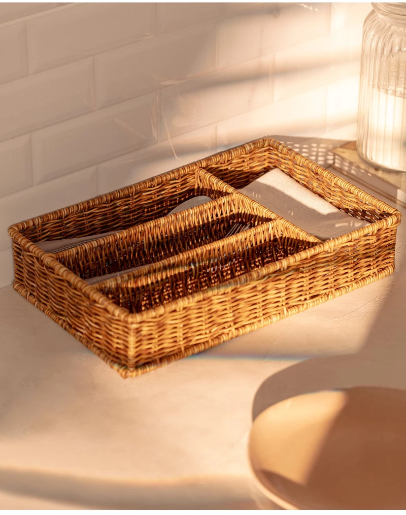 Stewehome οργανωτής από ρατάν Καφέ 33x23x7 cm