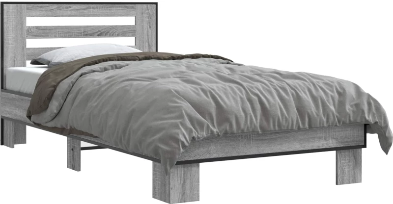 vidaXL Κρεβάτι με Κεφαλάρι Γκρι Sonoma 80 x 200 cm Επεξεργασμένο Ξύλο