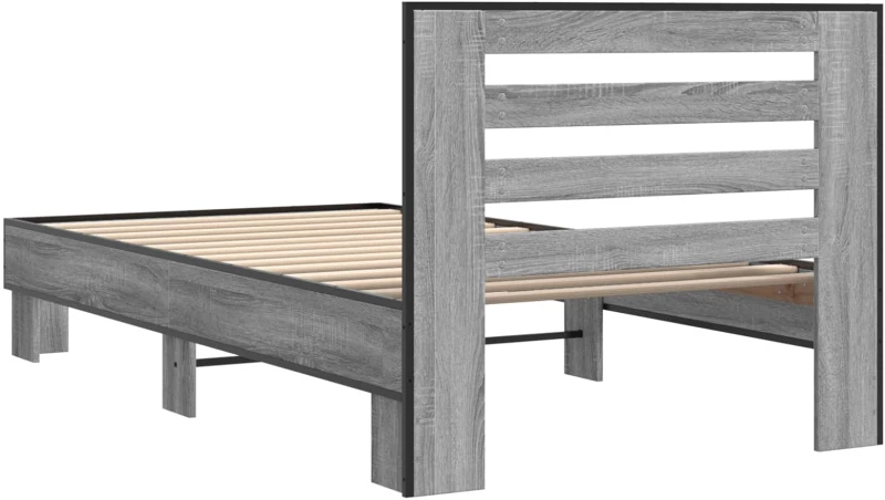 vidaXL Κρεβάτι με Κεφαλάρι Γκρι Sonoma 80 x 200 cm Επεξεργασμένο Ξύλο