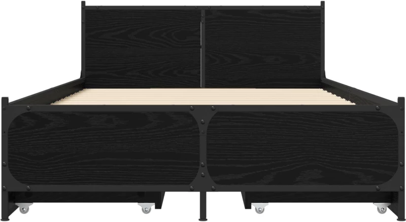vidaXL Κρεβάτι με Κεφαλάρι Μαύρη Δρυς 80 x 200 cm Επεξεργασμένο Ξύλο