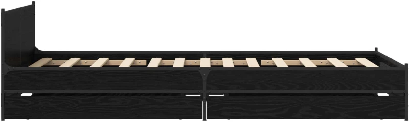 vidaXL Κρεβάτι με Κεφαλάρι Μαύρη Δρυς 80 x 200 cm Επεξεργασμένο Ξύλο