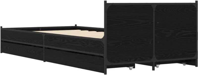 vidaXL Κρεβάτι με Κεφαλάρι Μαύρη Δρυς 80 x 200 cm Επεξεργασμένο Ξύλο