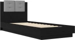 vidaXL Κρεβάτι με Κεφαλάρι Μαύρη Δρυς 80 x 200 cm Επεξεργασμένο Ξύλο