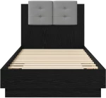 vidaXL Κρεβάτι με Κεφαλάρι Μαύρη Δρυς 80 x 200 cm Επεξεργασμένο Ξύλο