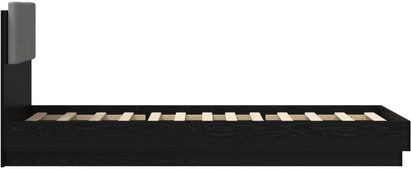 vidaXL Κρεβάτι με Κεφαλάρι Μαύρη Δρυς 80 x 200 cm Επεξεργασμένο Ξύλο
