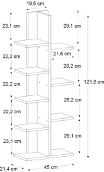 Βιβλιοθήκη Tree Megapap χρώμα sapphire oak 45x21,4x121,8εκ.