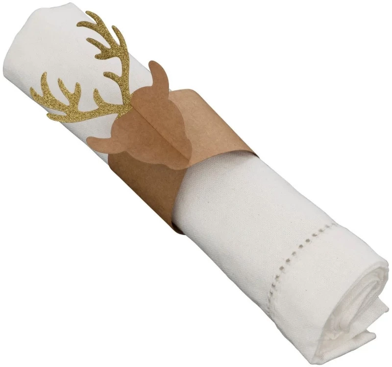 ΕΟΡΤΑΣΤΙΚΌ ΤΡΑΠΈΖΙ NAPKIN RING KRAFT REINDEER X8 ATMOSPHERA 191100