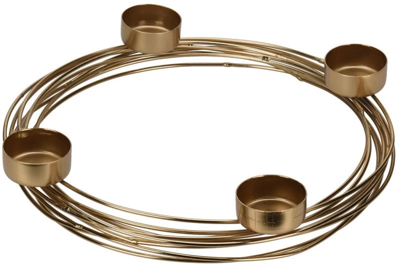 ΚΕΡΙΆ & ΚΗΡΟΠΉΓΙΑ TEALIGHT HOLDER 26CM 4CUPS GOL A98806230