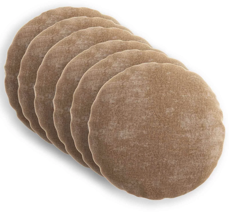 vidaXL Κάλυμμα Μαξιλαριού 6 τμχ. HEERLEN Καφέ Ø 30 cm Ύφασμα Chenille