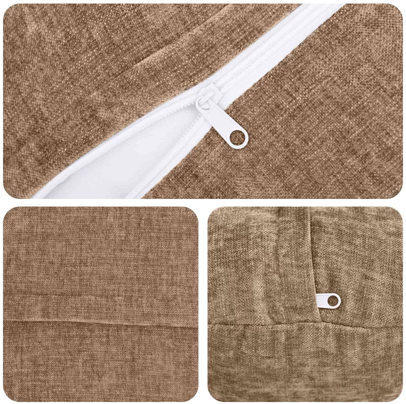 vidaXL Κάλυμμα Μαξιλαριού 6 τμχ. HEERLEN Καφέ Ø 30 cm Ύφασμα Chenille
