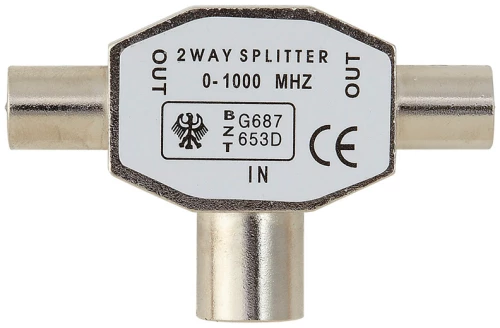 Belkin F3Y067bt SPLITTER,ANTENNA,TV,COAX/2xCOAX,F/M,GOLD-PLATED
