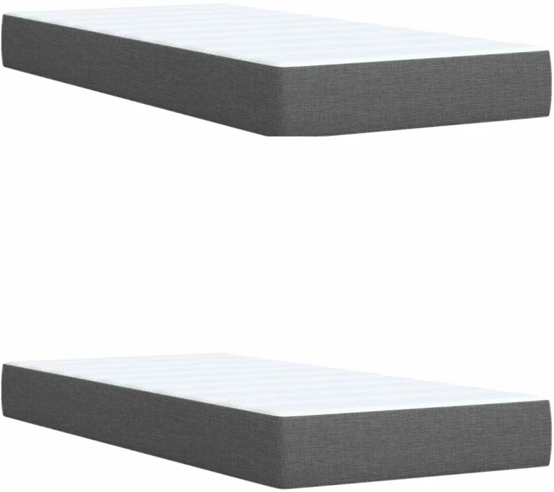 vidaXL Κρεβάτι Ottoman με στρώμα Σκούρο Γκρι 200 x 200 cm Ύφασμα