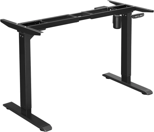 SONGMICS Electric Standing Desk Frame with Motorized Height Adjustment, Adjustable Length, Steel, Black LSD010B01V1