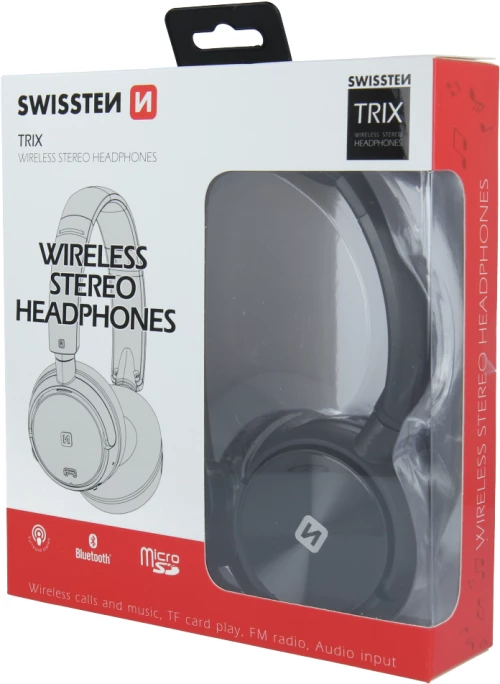 SWISSTEN WIRELESS TRIX HEADPHONES BLACK