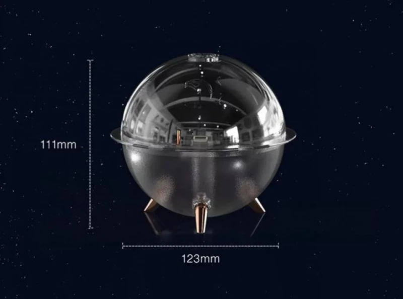 Αθόρυβος Υγραντήρας Υπερήχων 260ml με Προβολή Ωκεανού ή Σύμπαντος — ΣΥΜΠΑΝ