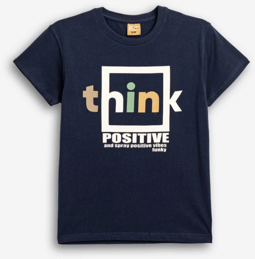 Funky Μπλούζα Think Positive, Μπλέ