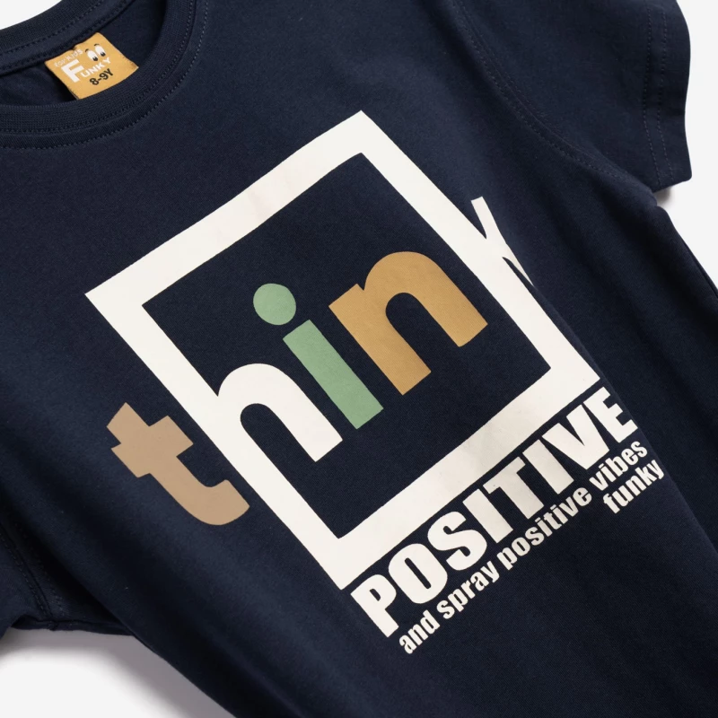Funky Μπλούζα Think Positive, Μπλέ