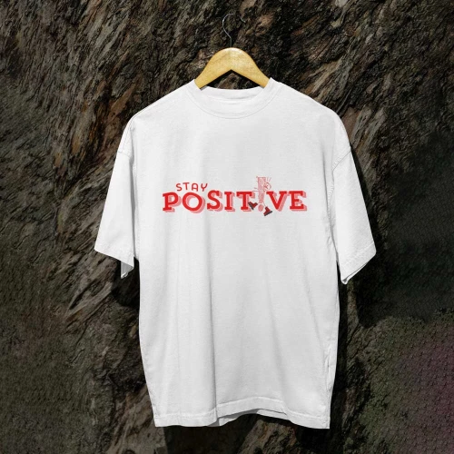 T-shirt Stay Positive White