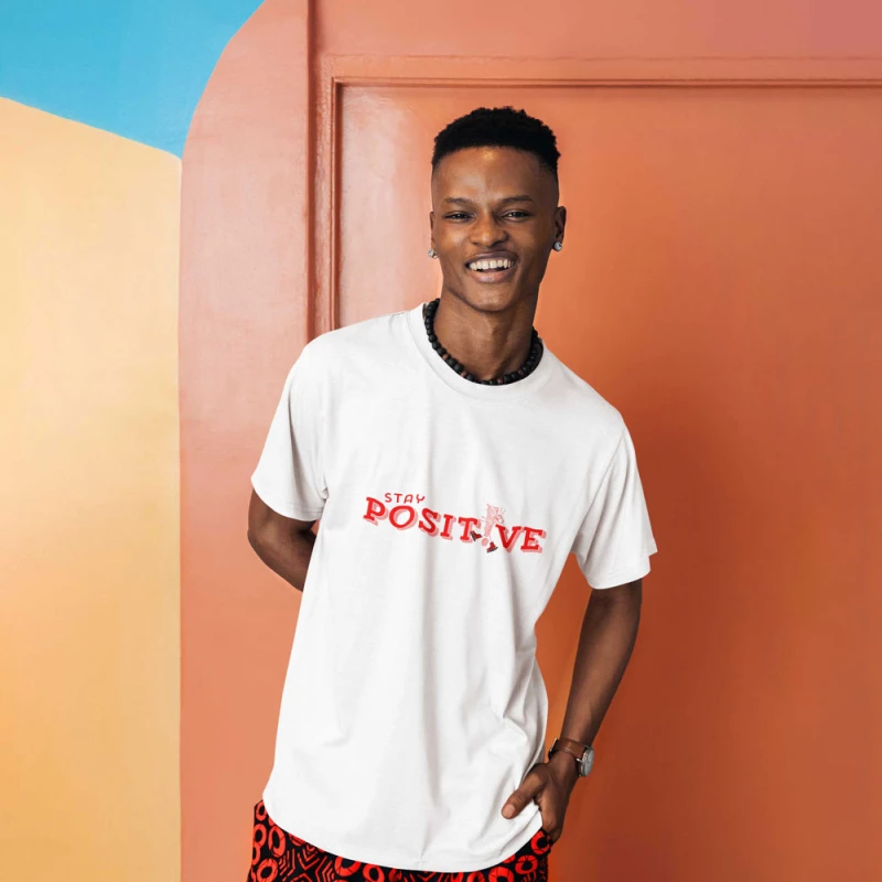 T-shirt Stay Positive White