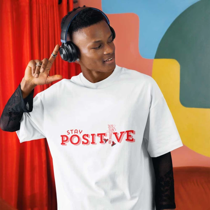 T-shirt Stay Positive White