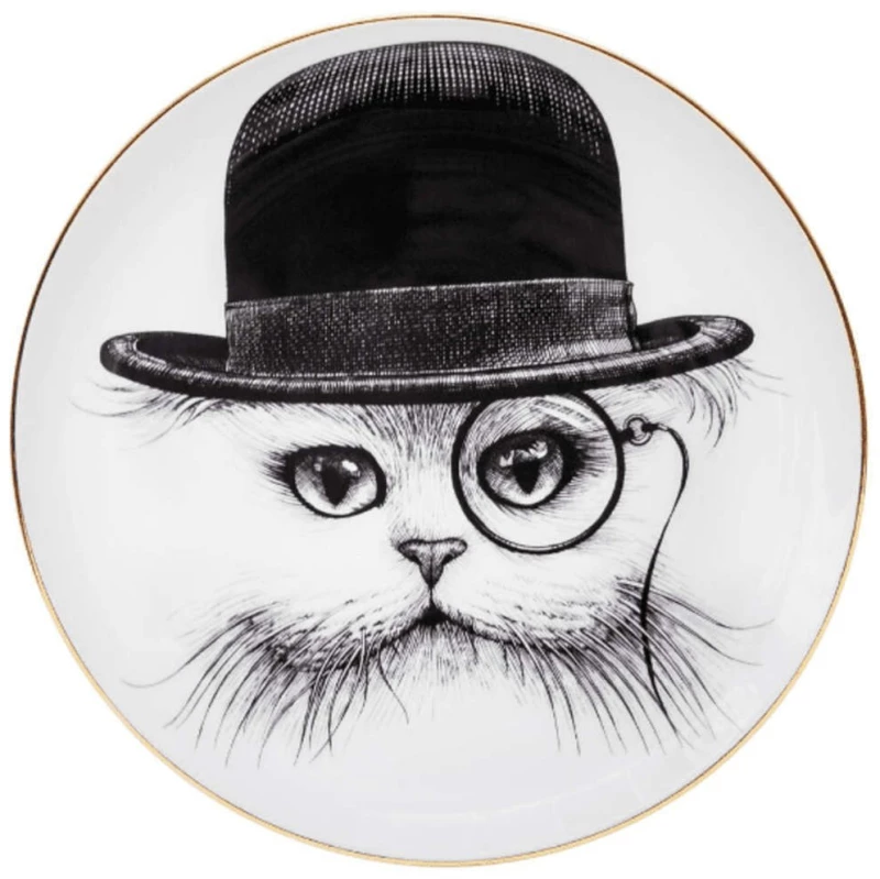 Πιάτο Cat In Hat 13001-CH Φ16cm Bone White-Black Rory Dobner Bone China