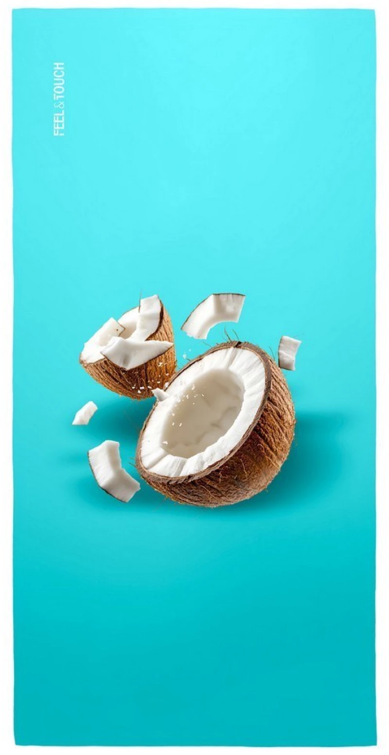 Πετσέτα Θαλάσσης Fruits No.1 Coconut Ciel Feel & Touch Θαλάσσης 80x160cm Polyester-Polyamide