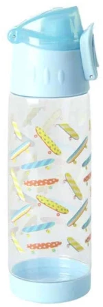 Μπουκάλι Με Στόμιο "Skateboard" RICE-PLBOT-SKATE 500ml 6,5x21cm Blue-Multi Πλαστικό Rice 500ml Πλαστικό