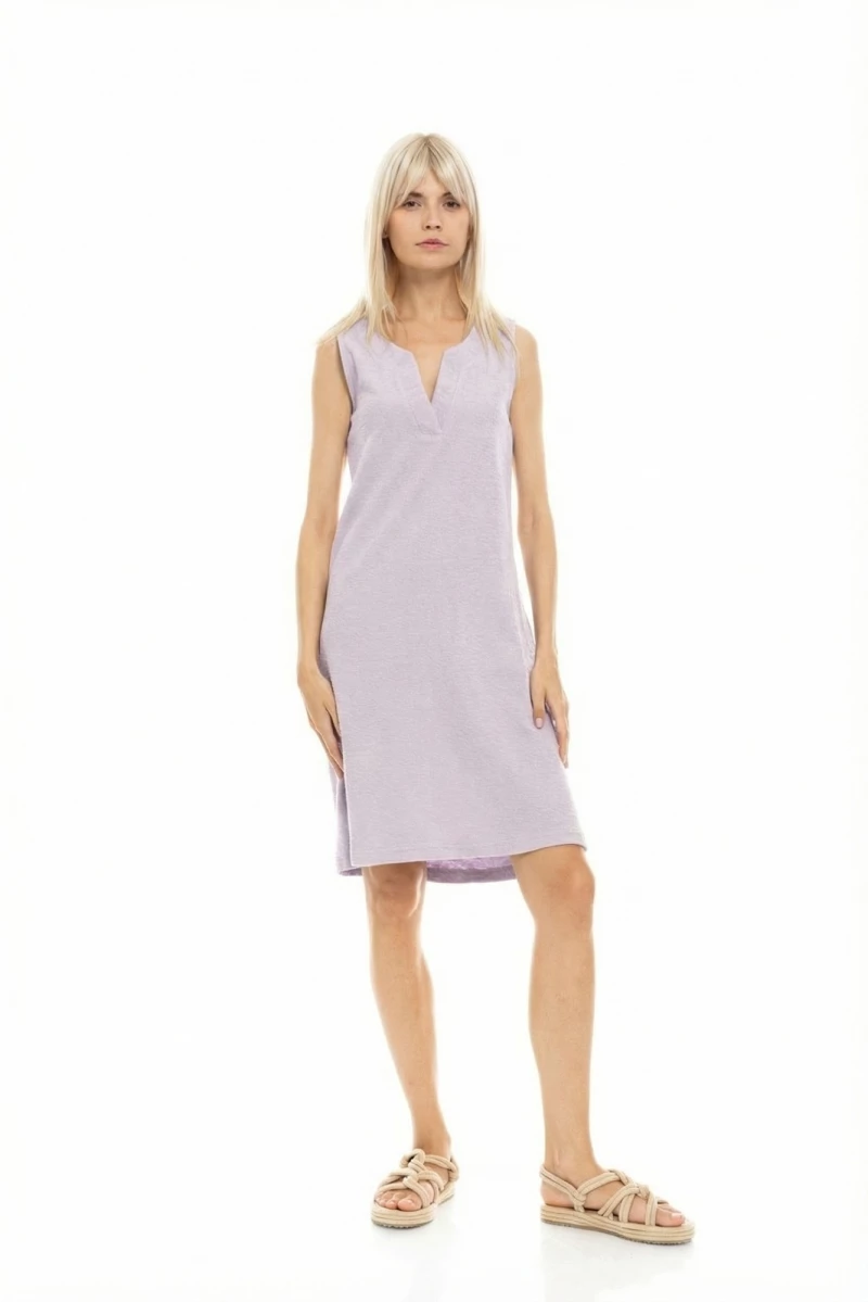 Γυναικείο Beachdress Pink Label -  Φόρεμα - Violete - Regular Fit - Cotton - TERRY