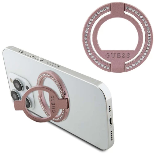 Pop Holder Δαχτυλίδι MagSafe GUMRSALDGP Μοντέρνο Για Smartphone Με Στρας Pink Guess