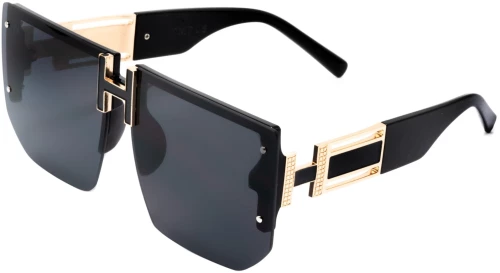 Olympus Sunglasses Helena New Black Gold Unisex Γυαλιά Ηλίου σε Μαύρο Χρώμα & Μαύρο Φακό